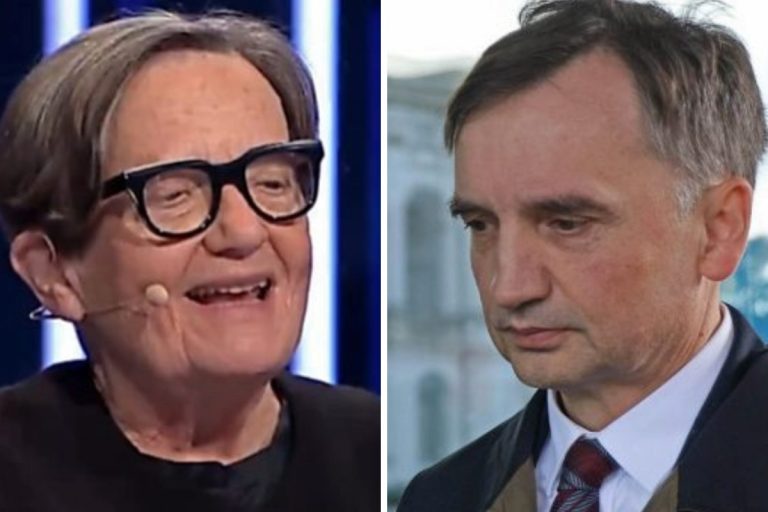 Agnieszka Holland i Zbigniew Ziobro. / Foto: X: tvp.info/PAP
