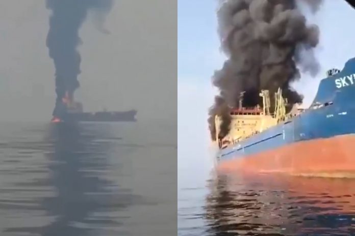 NCZAS.INFO | Płonące tankowce w pobliżu Cieśniny Ormuz. Foto; print screen X