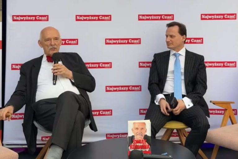NCZAS.INFO | Janusz Korwin-Mikke oraz Tomasz Sommer podczas XVIII Konferencji Prawicy Wolnościowej