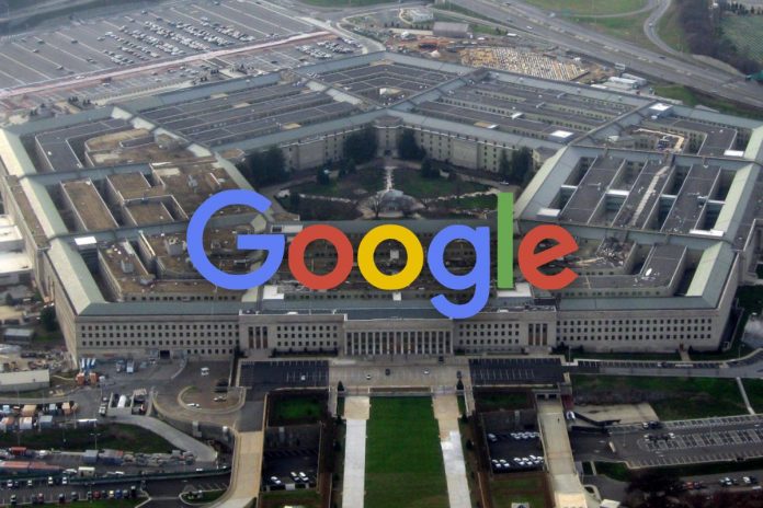 NCZAS.INFO | Pentagon oraz logo Google. Zdjęcie ilustracyjne.