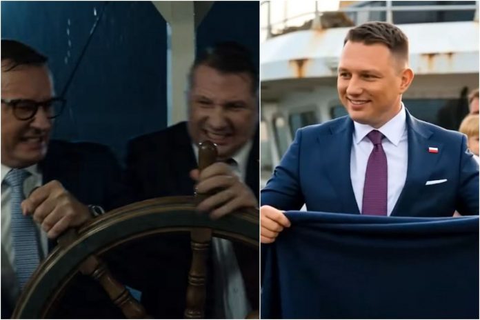 Spot Mentzena uderzający w Prawo i Sprawiedliwość.