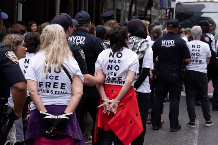 nowy jork protest zydzi izrael