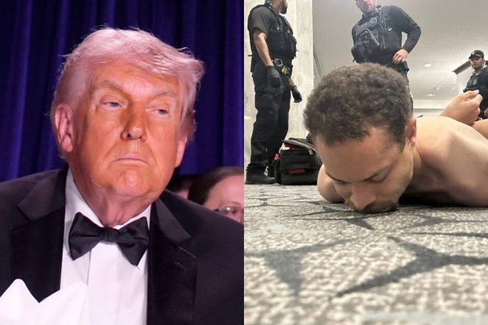 NCZAS.INFO | Donald Trump podczas kolacji z korespondentami Białego Domu i schwytany sprawca strzelaniny. Foto: PAP/EPA/X