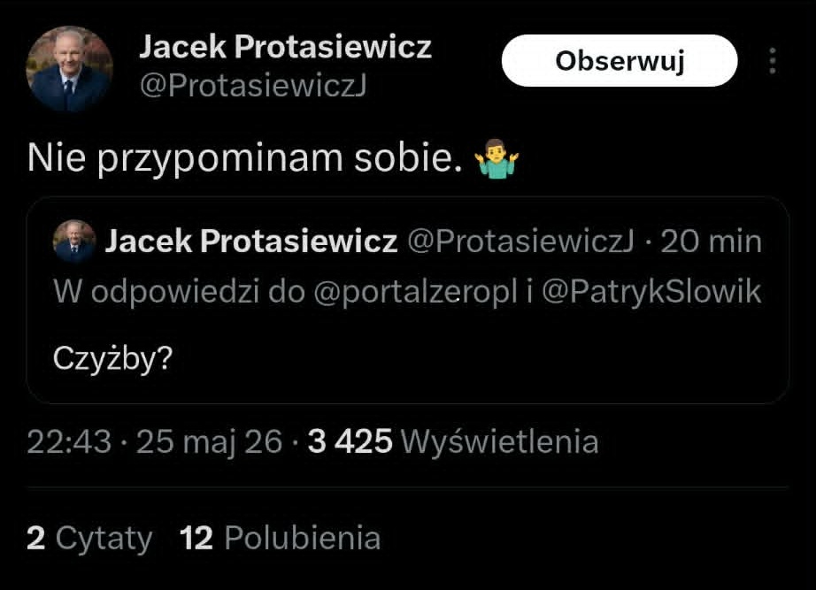 Jacek Protasiewicz Twitter/X.