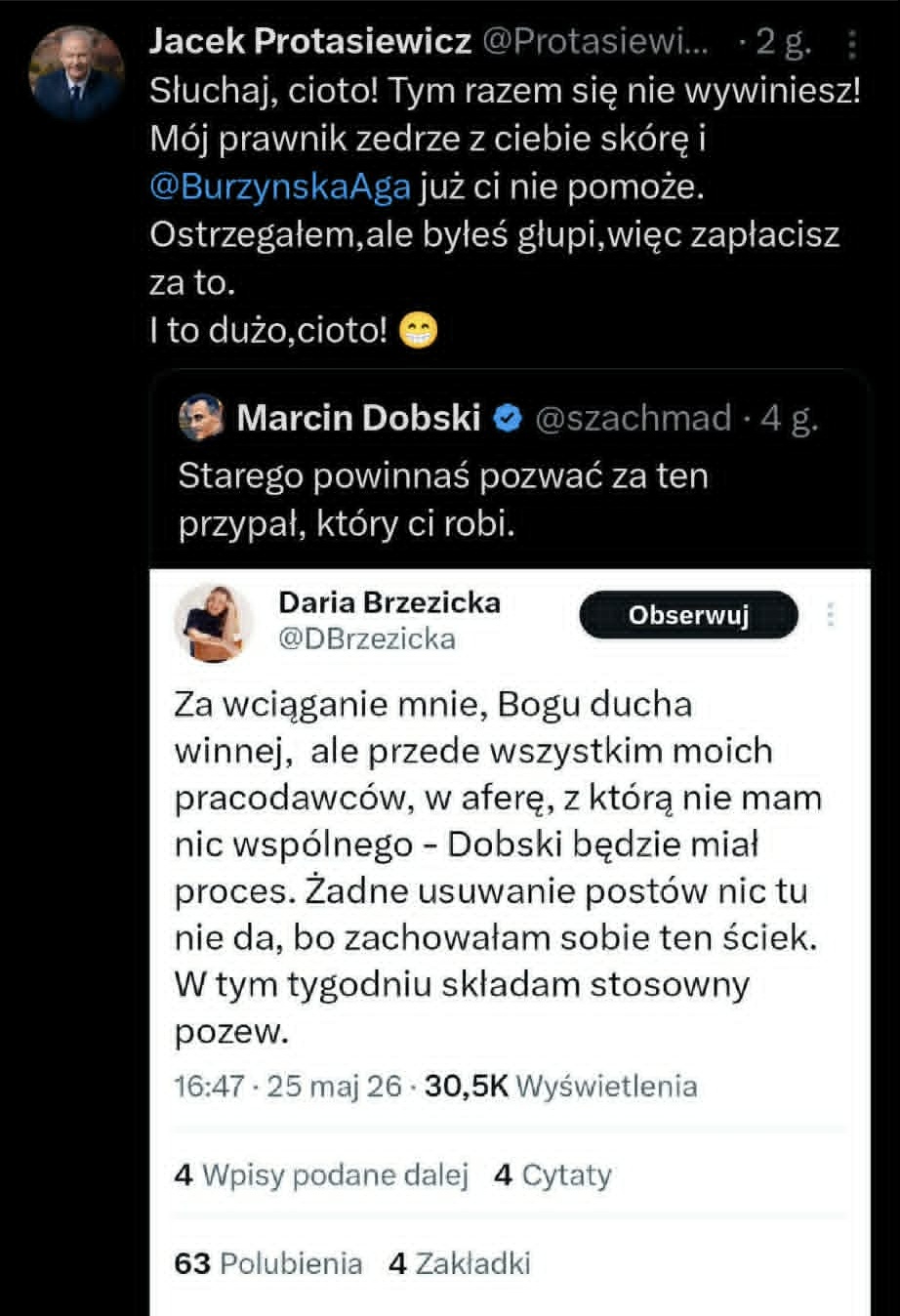 Protasiewicz na X.