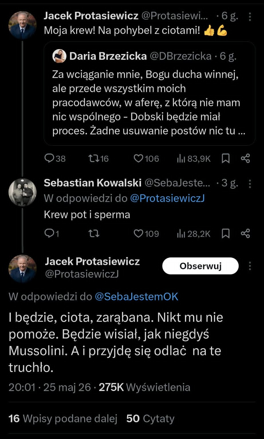 Protasiewicz na X.