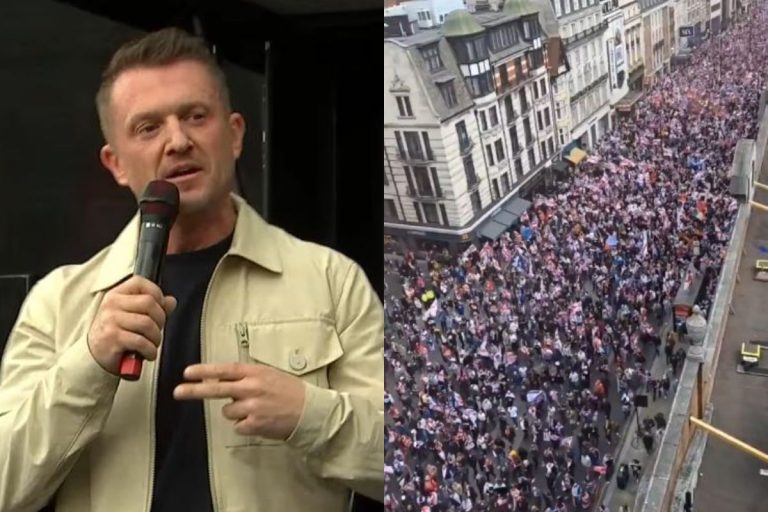 Tommy Robinson i demonstracja „Zjednoczyć królestwo”.