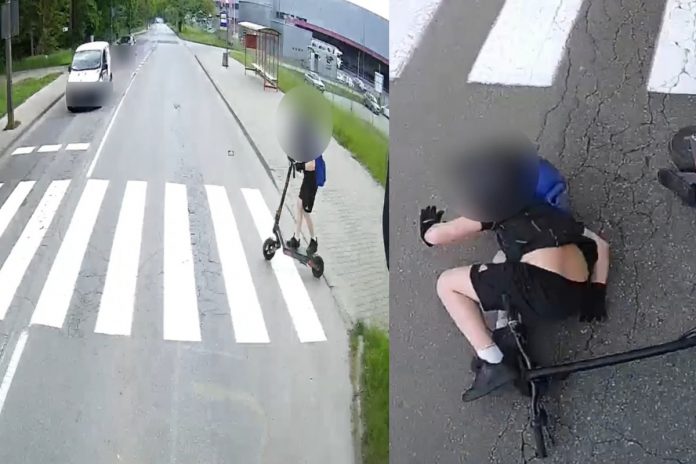 dziecko hulajnoga policja