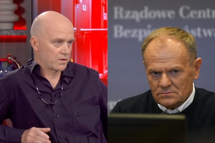 NCZAS.INFO | Dr Emil Jędrzejewski i premier Donald Tusk. Foto: screen/Kanał Zero/PAP
