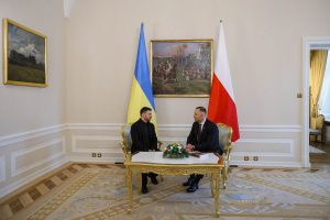 Wołodymyr Zełenski oraz Karol Nawrocki.