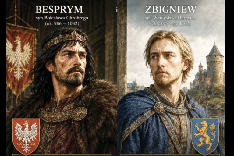 NCZAS.INFO | Besprym, syn Bolesława Chrobrego i Zbigniew, syn Władysława Hermana. Obrazek ilustracyjny.