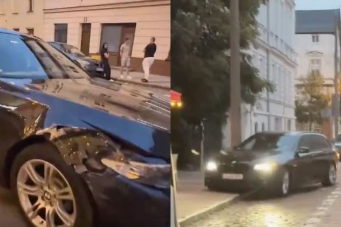 Pijany 17-latek z Mołdawii jadąc BMW uszkodził sześć aut i wylądował na chodniku. Został zatrzymany przez przechodniów.
