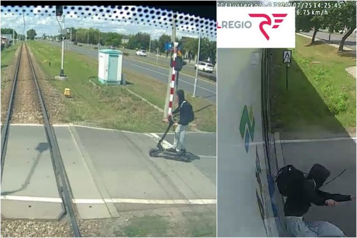 Nastolatek na hulajnodze elektrycznej wjechał w pociag.