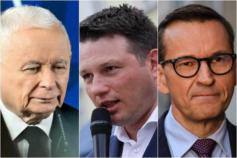 Jarosław Kaczyński, Sławomir Mentzen, Mateusz Morawiecki.