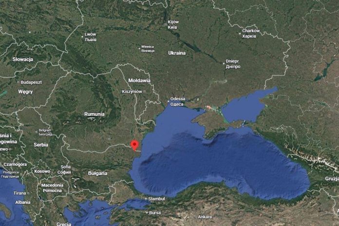 NCZAS.INFO | Orientacyjne miejsce eksplozji drona, który wleciał do Bułgarii od strony Rumunii. Foto: google maps