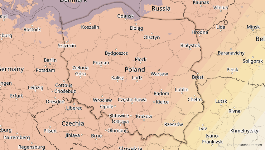 NCZAS.INFO | Mapa zaćmienia Słońca 12 sierpnia 2026 r. Praktycznie cała Polska zobaczy ponad 80 proc. zasłoniętej przez Księżyc tarczy słonecznej. Najgorsze warunki do obserwacji będą na Podkarpaciu i Lubelszczyźnie.