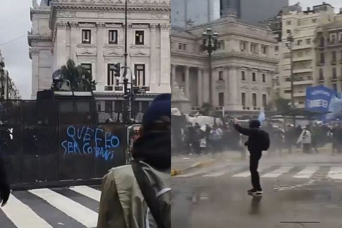 Podczas demonstracji przed siedzibą argentyńskiego Kongresu doszło w czwartek do starć pomiędzy policją a grupą protestujących.