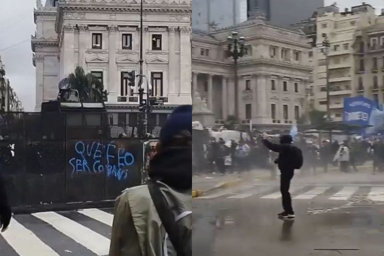 Podczas demonstracji przed siedzibą argentyńskiego Kongresu doszło w czwartek do starć pomiędzy policją a grupą protestujących.
