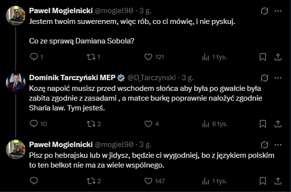 Tarczyński do Damianie Sobolu.