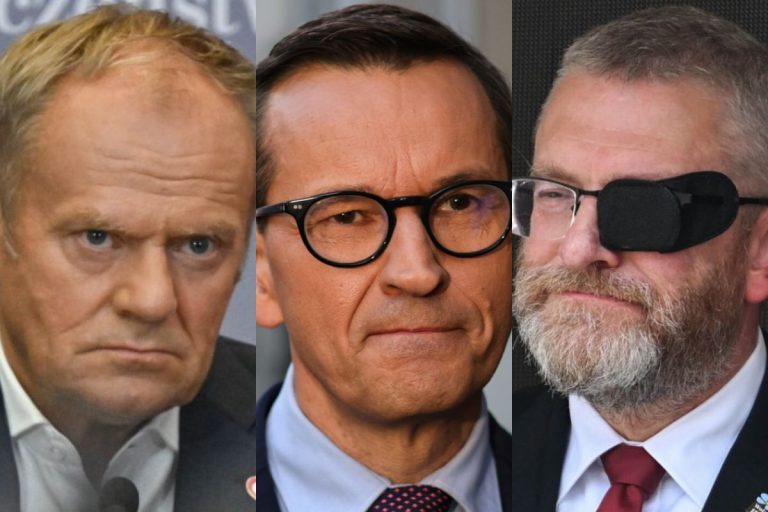 Donald Tusk, Mateusz Morawiecki oraz Grzegorz Braun.