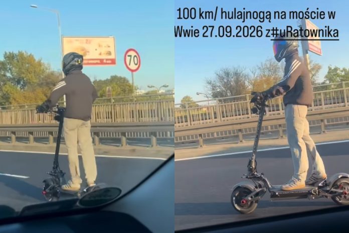 warszawa aleja prymasa tysiaclecia e-hulajnoga
