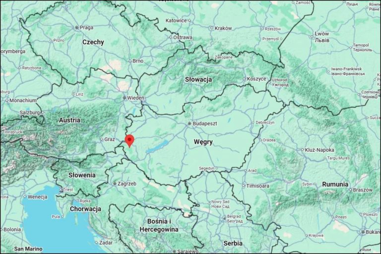 NCZAS.INFO | Lokalizacja miejsca wypadku na mapie Węgier. Obrazek ilustracyjny. Źródło: google maps