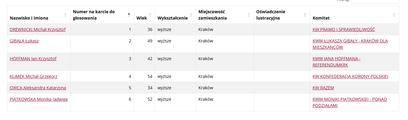 Kandydaci w wyborach na prezydenta Krakowa.