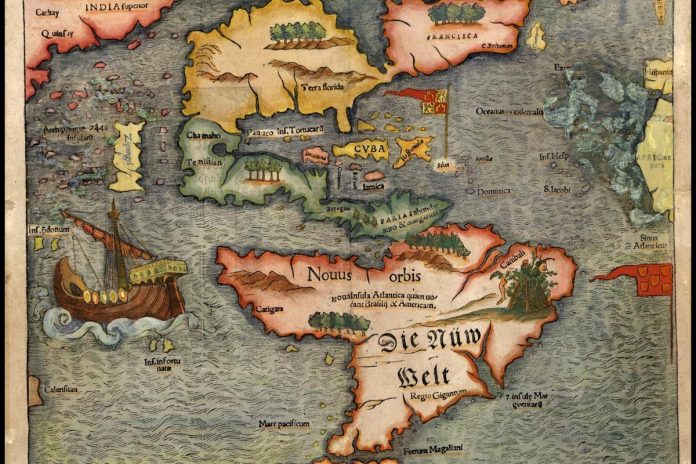 Mapa Ameryki, oni tam byli przed Kolumbem.