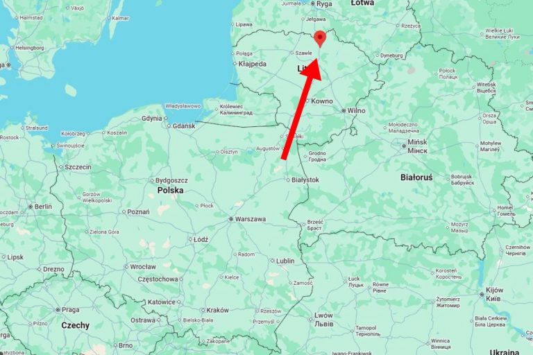NCZAS.INFO | Orientacyjne miejsce eksplozji ukraińskiego drona, który wleciała na Litwę od strony Polski. Obrazek ilustracyjny. Źródło: google maps