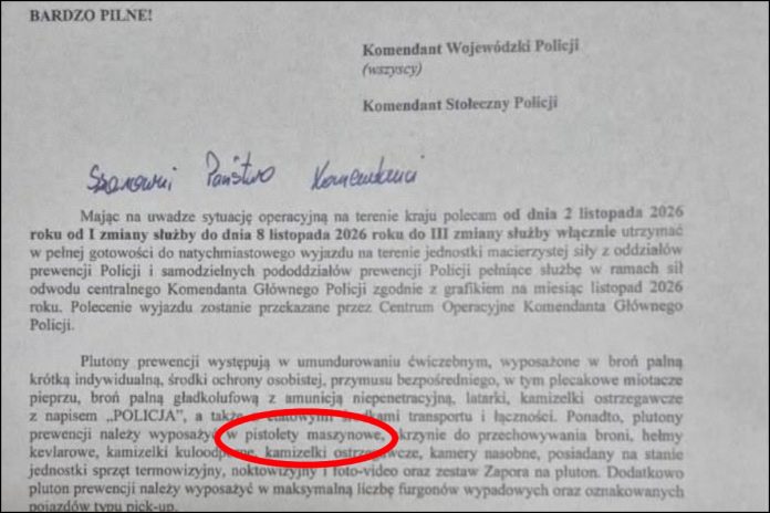 Wyciekło tajne pismo policji.
